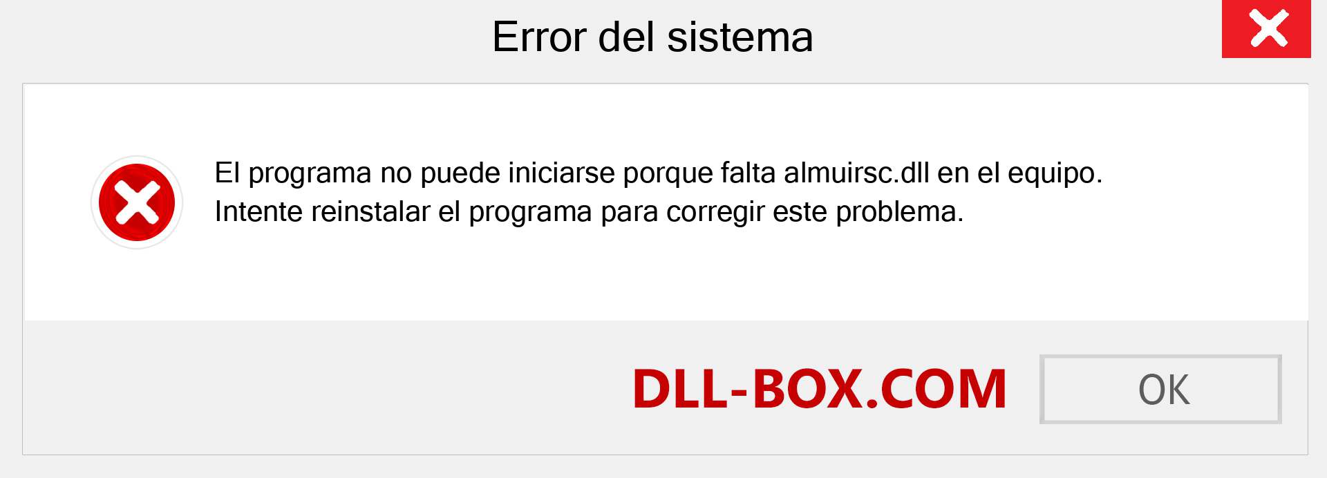 ¿Falta el archivo almuirsc.dll ?. Descargar para Windows 7, 8, 10 - Corregir almuirsc dll Missing Error en Windows, fotos, imágenes